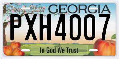 GA license plate PXH4007