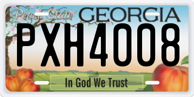 GA license plate PXH4008