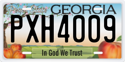 GA license plate PXH4009