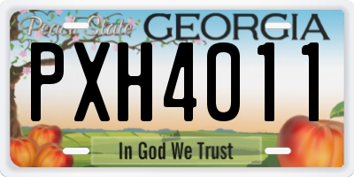 GA license plate PXH4011