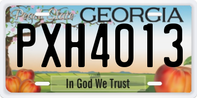 GA license plate PXH4013