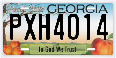 GA license plate PXH4014