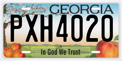 GA license plate PXH4020
