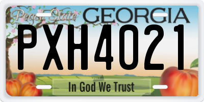 GA license plate PXH4021