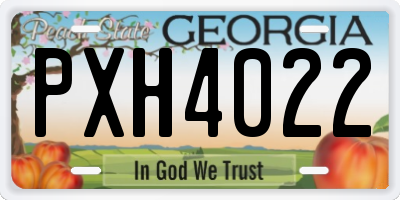 GA license plate PXH4022