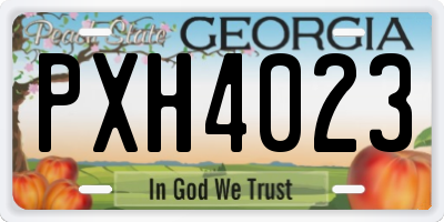 GA license plate PXH4023