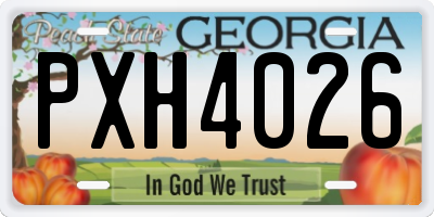 GA license plate PXH4026