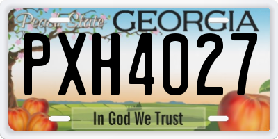 GA license plate PXH4027