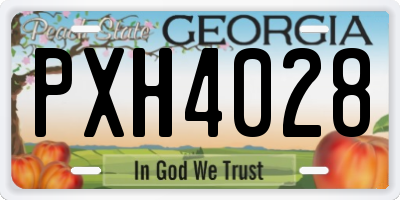 GA license plate PXH4028