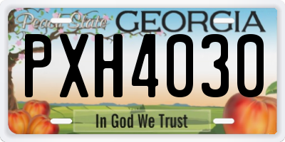 GA license plate PXH4030