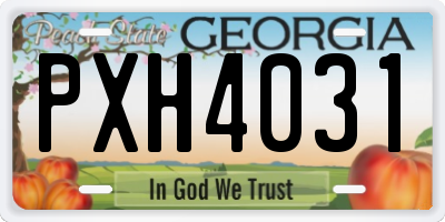 GA license plate PXH4031