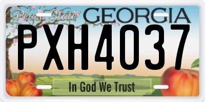 GA license plate PXH4037
