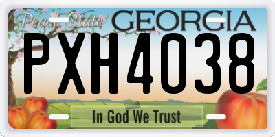 GA license plate PXH4038