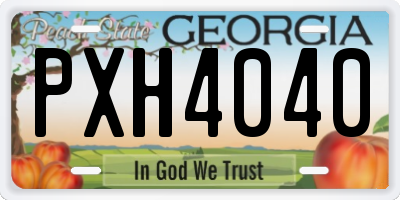 GA license plate PXH4040