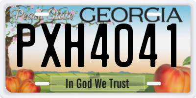 GA license plate PXH4041