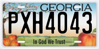 GA license plate PXH4043