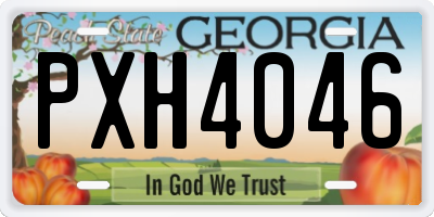 GA license plate PXH4046