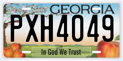 GA license plate PXH4049