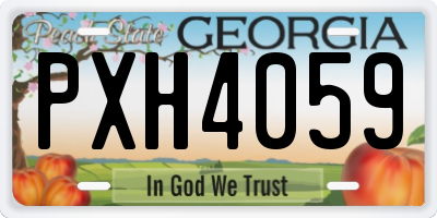 GA license plate PXH4059