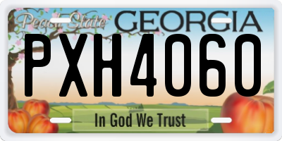 GA license plate PXH4060