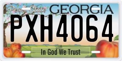 GA license plate PXH4064
