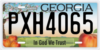 GA license plate PXH4065