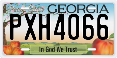 GA license plate PXH4066