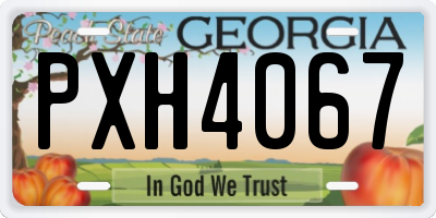GA license plate PXH4067