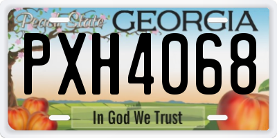 GA license plate PXH4068