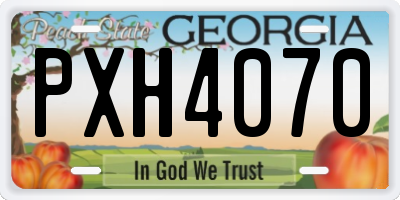 GA license plate PXH4070