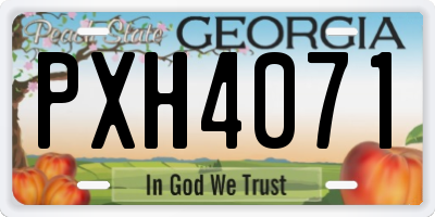 GA license plate PXH4071