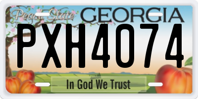 GA license plate PXH4074