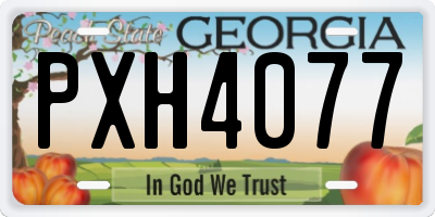 GA license plate PXH4077