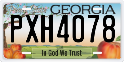 GA license plate PXH4078