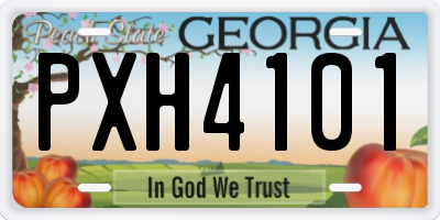 GA license plate PXH4101