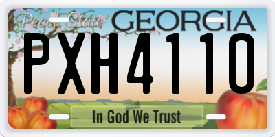 GA license plate PXH4110