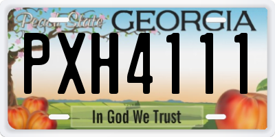 GA license plate PXH4111