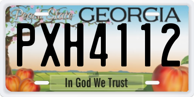 GA license plate PXH4112