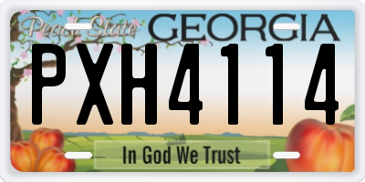 GA license plate PXH4114