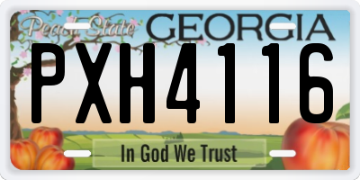 GA license plate PXH4116