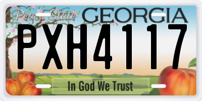 GA license plate PXH4117