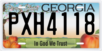 GA license plate PXH4118