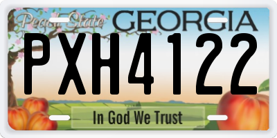 GA license plate PXH4122