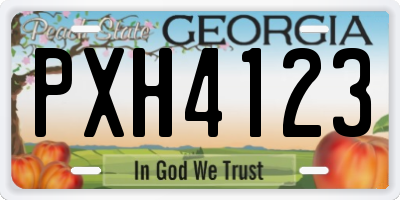 GA license plate PXH4123
