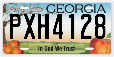 GA license plate PXH4128