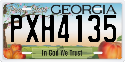 GA license plate PXH4135