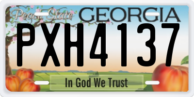 GA license plate PXH4137