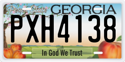 GA license plate PXH4138