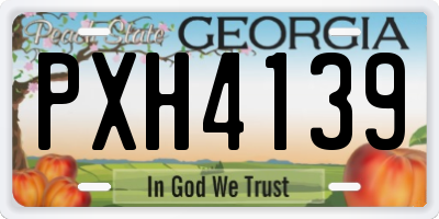 GA license plate PXH4139