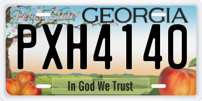 GA license plate PXH4140